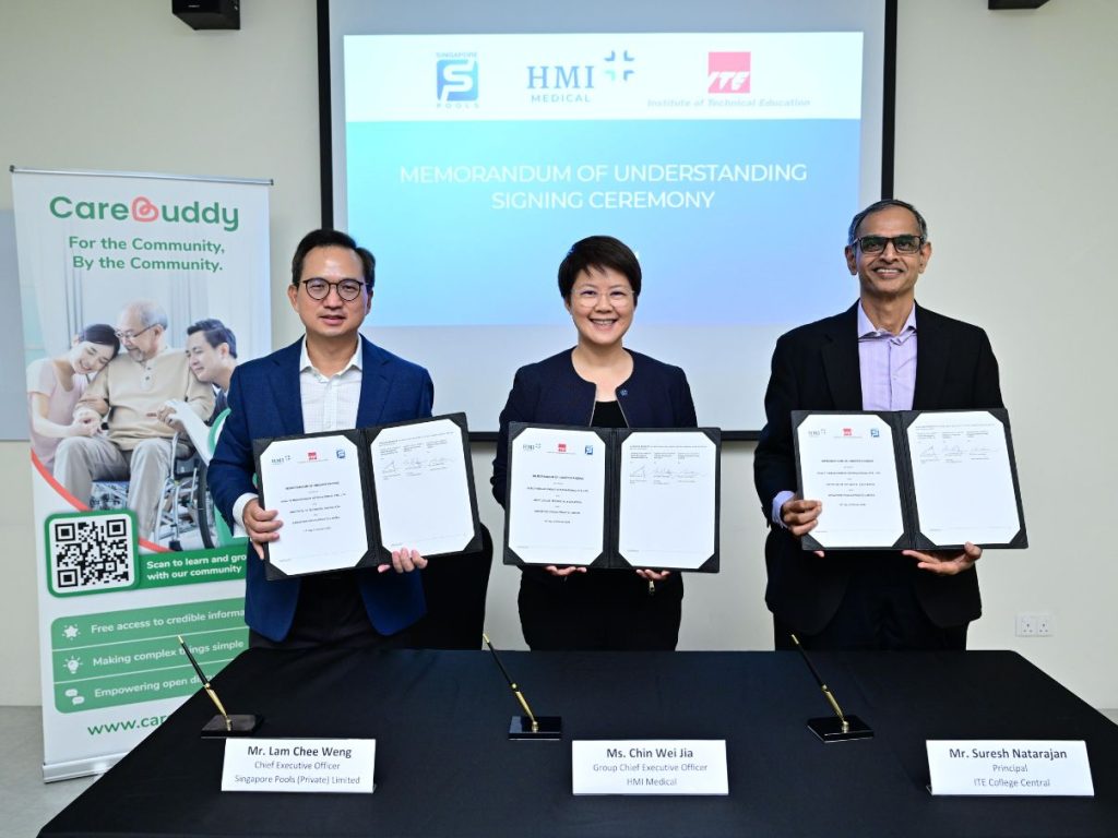 HMI Institute, Singapore Pools, and ITE College Central Join Forces to Enhance Home Caregiving Education through the Carebuddy Community Initiative 1